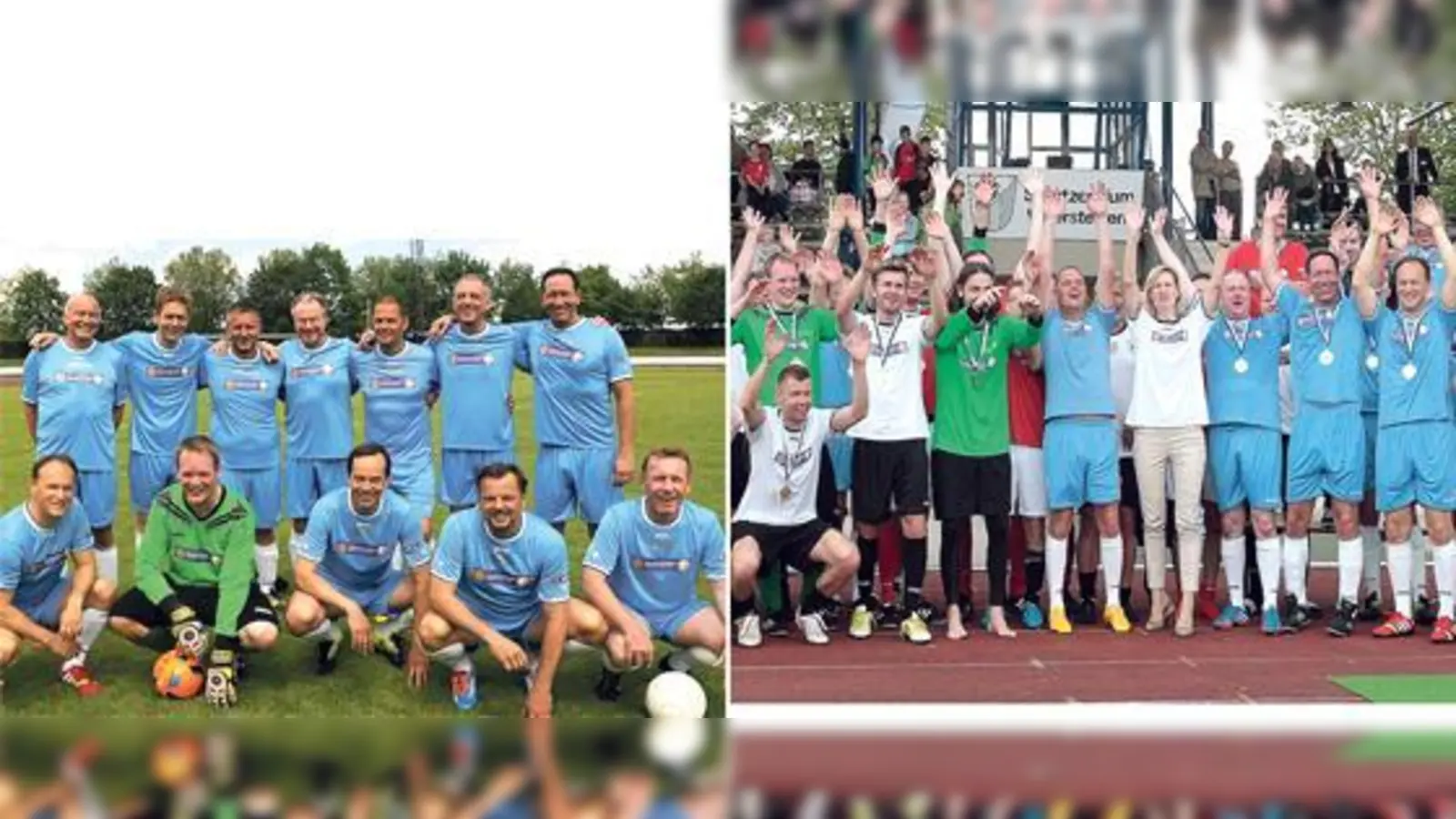  Die Rotarier Mannschaft ist schon fleißig beim Training für das Turnier am 8. September. Foto rechts: Ein Fest für die ganze Familie soll es werden, das Benefizturnier des Rotary Clubs in Vaterstetten.  (Fotos: VA)