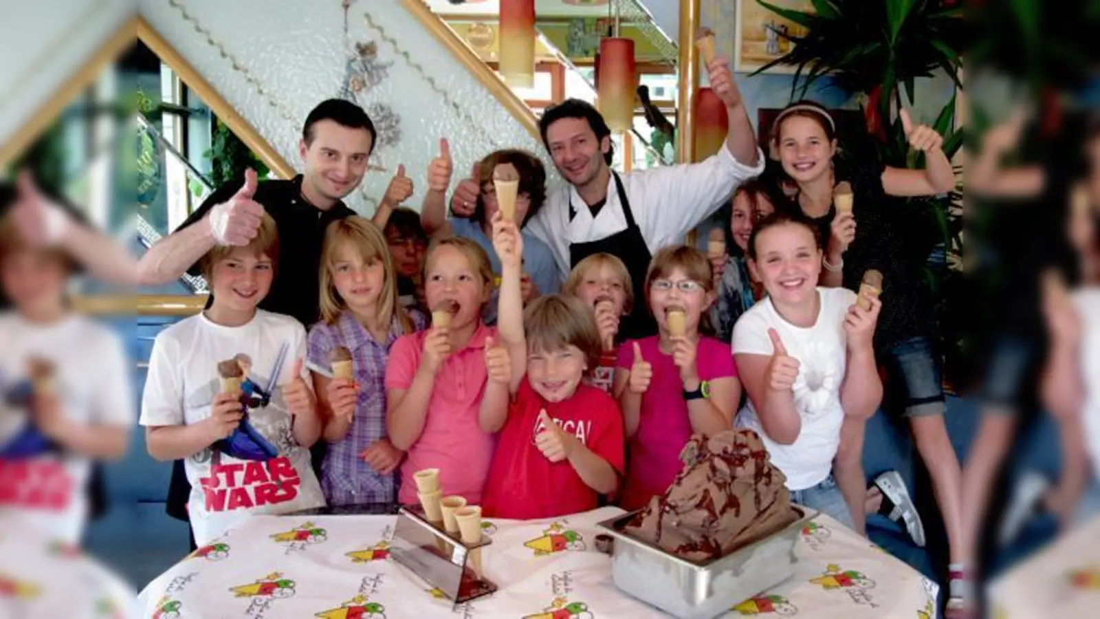 Die Kinder waren begeistert selber beim Eisherstellen mithelfen zu dürfen.	 (Foto: Privat)