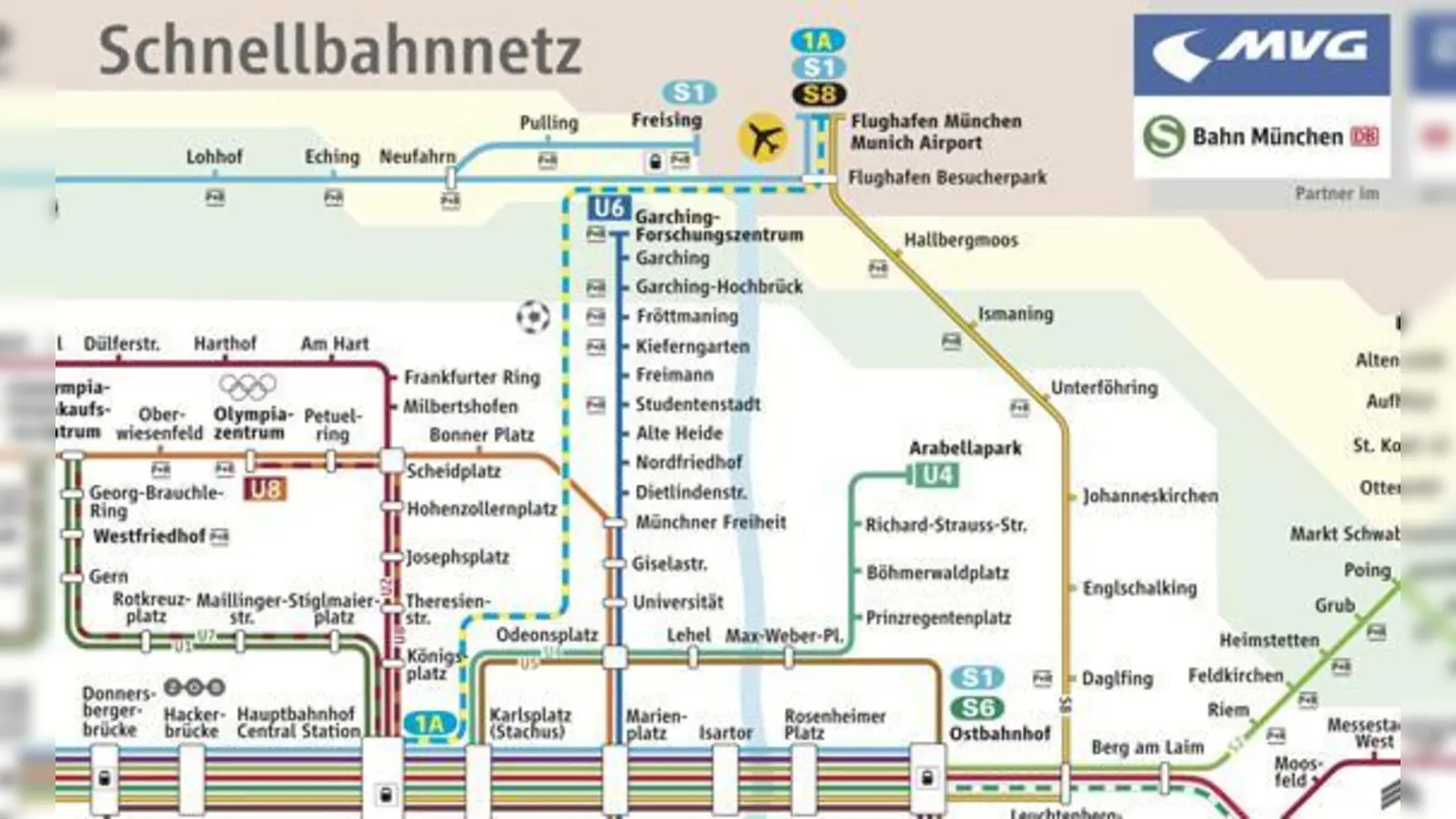 Auch wenn die Strecke »1A« auf dem Netzplan enge Kurven zeigt: Die neue Express-S-Bahn soll Flughafen und Hauptbahnhof auf fast geradem Weg verbinden.	 (Foto: DB AG)