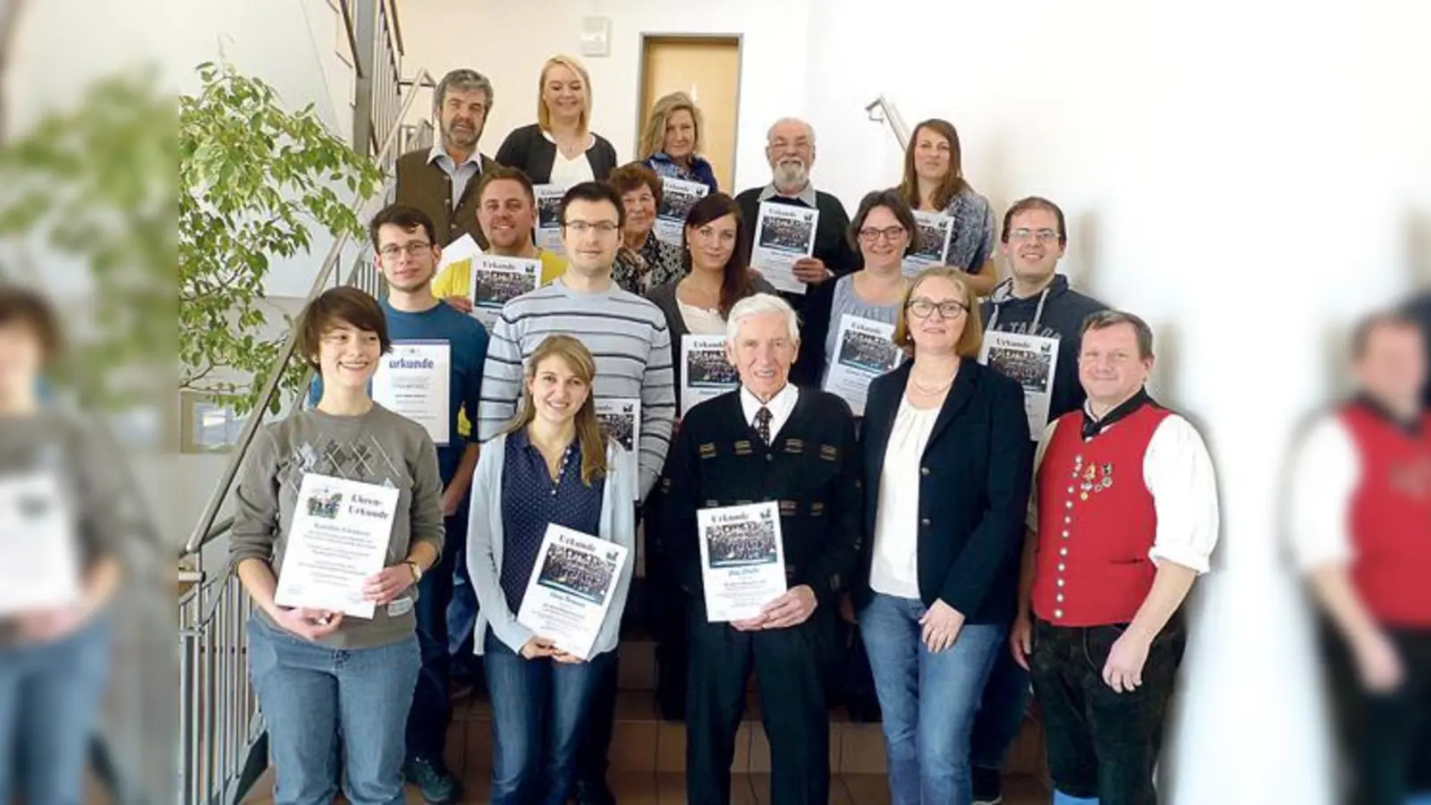 Die geehrten Mitglieder gehören seit langem der Musikkapelle Gelting an.	 (Foto: Verein)