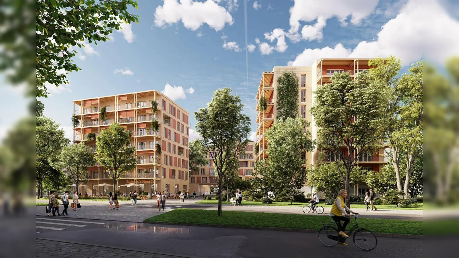 So könnte die Wildapfelstraße nach den Plänen der Investoren einmal aussehen.  (Foto: Scrivo Communications)