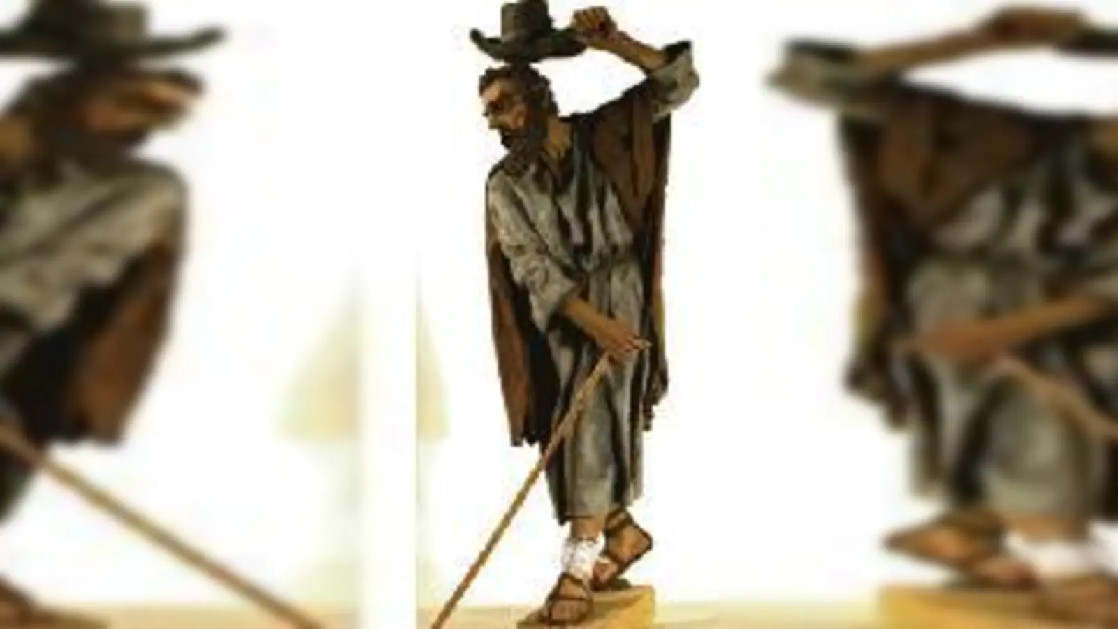 Aus der Osterrieder-Krippe in St. Ursula: Hirte grüßt das  (Christkind.F.: VA)