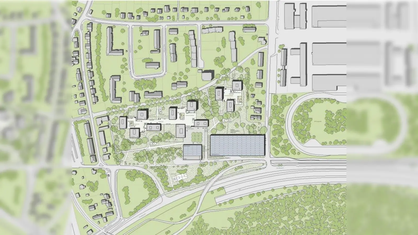 Rhoda-Erdmann-Straße und Martha-Näbauer-Platz: Im Bereich Gerberau, Bauschingerstraße und Otto-Warburg-Straße entsteht ein Neubaugebiet mit einer neuen Straße, die in einem Quartiersplatz endet. (Foto: LHM)