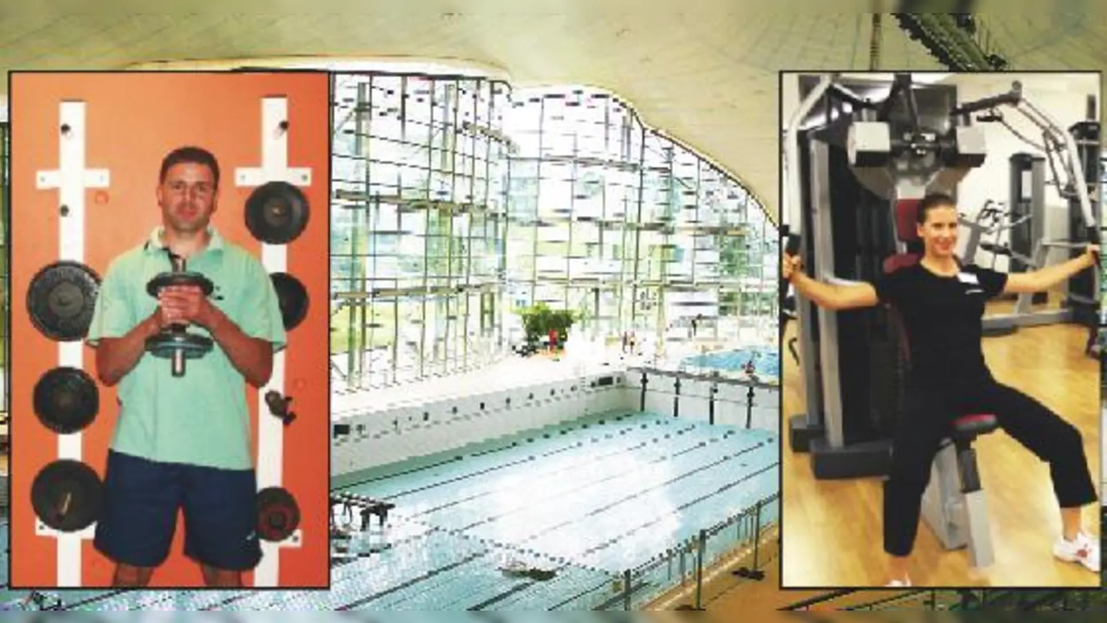 Die Olympia-Schwimmhalle ist wieder einmal eine Baustelle  in ihrem »Bauch« soll der Turnhallen-Charme (links) einem modernen Studio (rechts: Nordbad-Fitnesscenter) weichen. (Fotos: em)