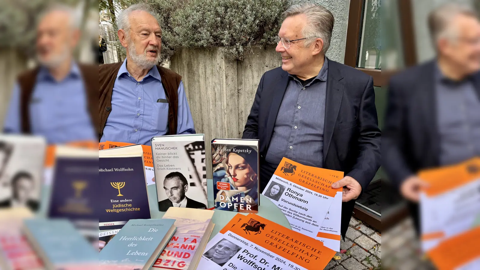 Klaus Stadler und Ulrich Rosenbaum von der Literarischen Gesellschaft stellten das Herbstprogramm vor. (Foto: Ulrike Seiffert)