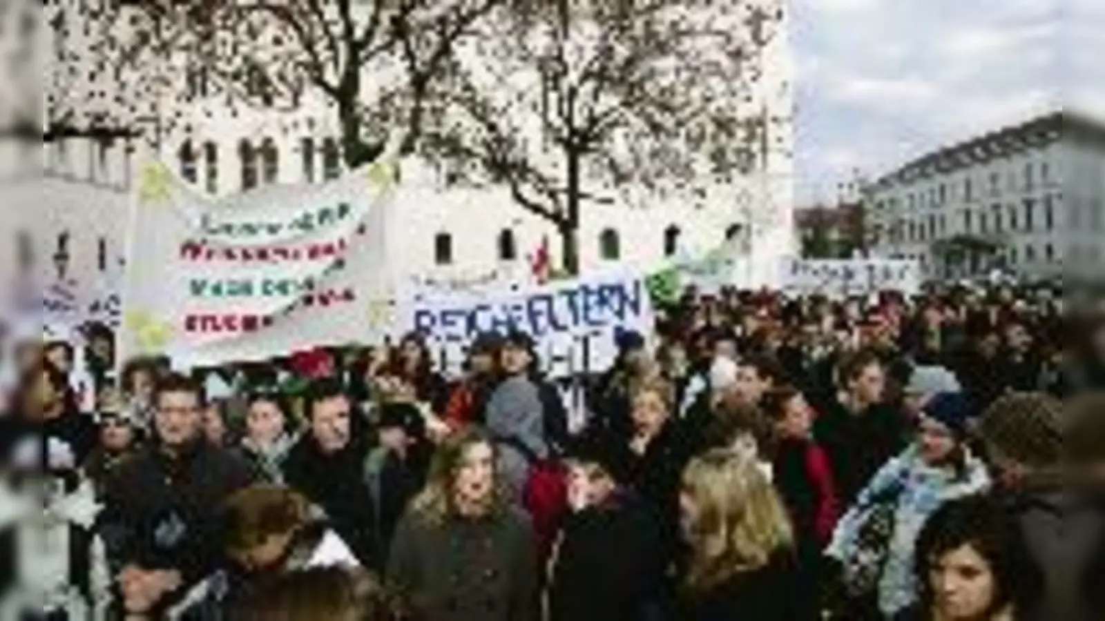 Lautstark forderten die Münchner Studenten auf dem Geschwister-Scholl-Platz die Abschaffung der Studiengebühren.  (Foto: sm)