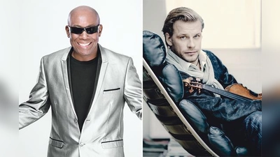 Im Kloster Andechs trifft Milli-Vanilli-Stimme John Davis (links) auf Geigenstar Kirill Troussov.	 (Foto: VA, M. Borggreve)