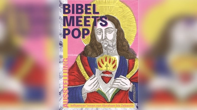 Die Plakatausstellung „Bibel meets Pop” ist bis 27. März in der Galerie eigenArt zu sehen. (Foto: Lintl)
