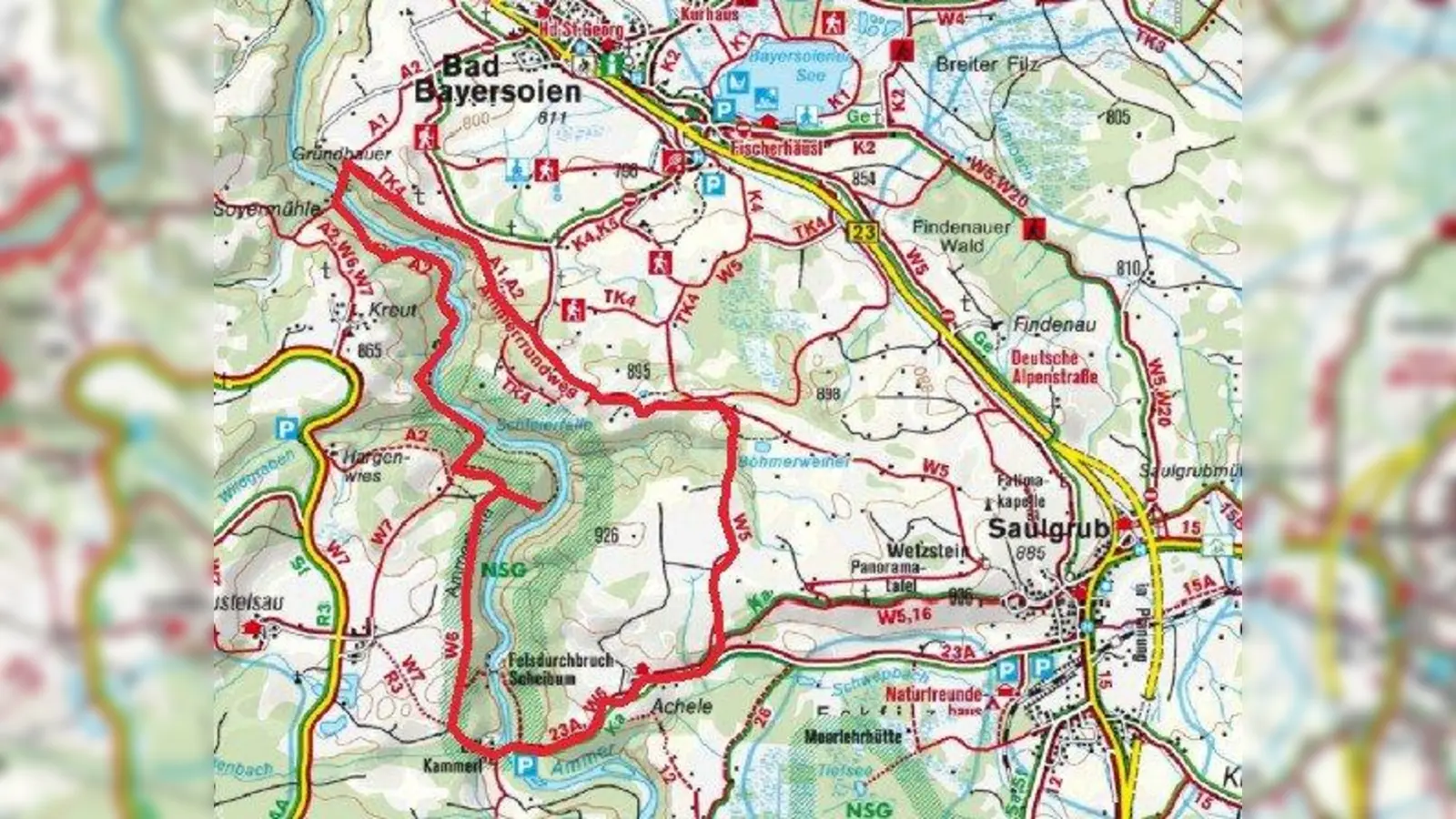 Die Wandertour zur oberen Ammerschlucht und den Schleierfällen ist ca. 8,5 Kilometer lang. Mit mindestens vier Stunden Wanderzeit sollte man rechnen. (Foto: SU)