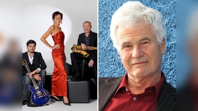 Das Susanne Karl Trio spielt US-Swing, der die Nachkriegsjahre prägte. Foto rechts: Der Schauspieler Walter Zauner liest Texte aus Erich Kästners Tagebuch.  (Fotos: VA)