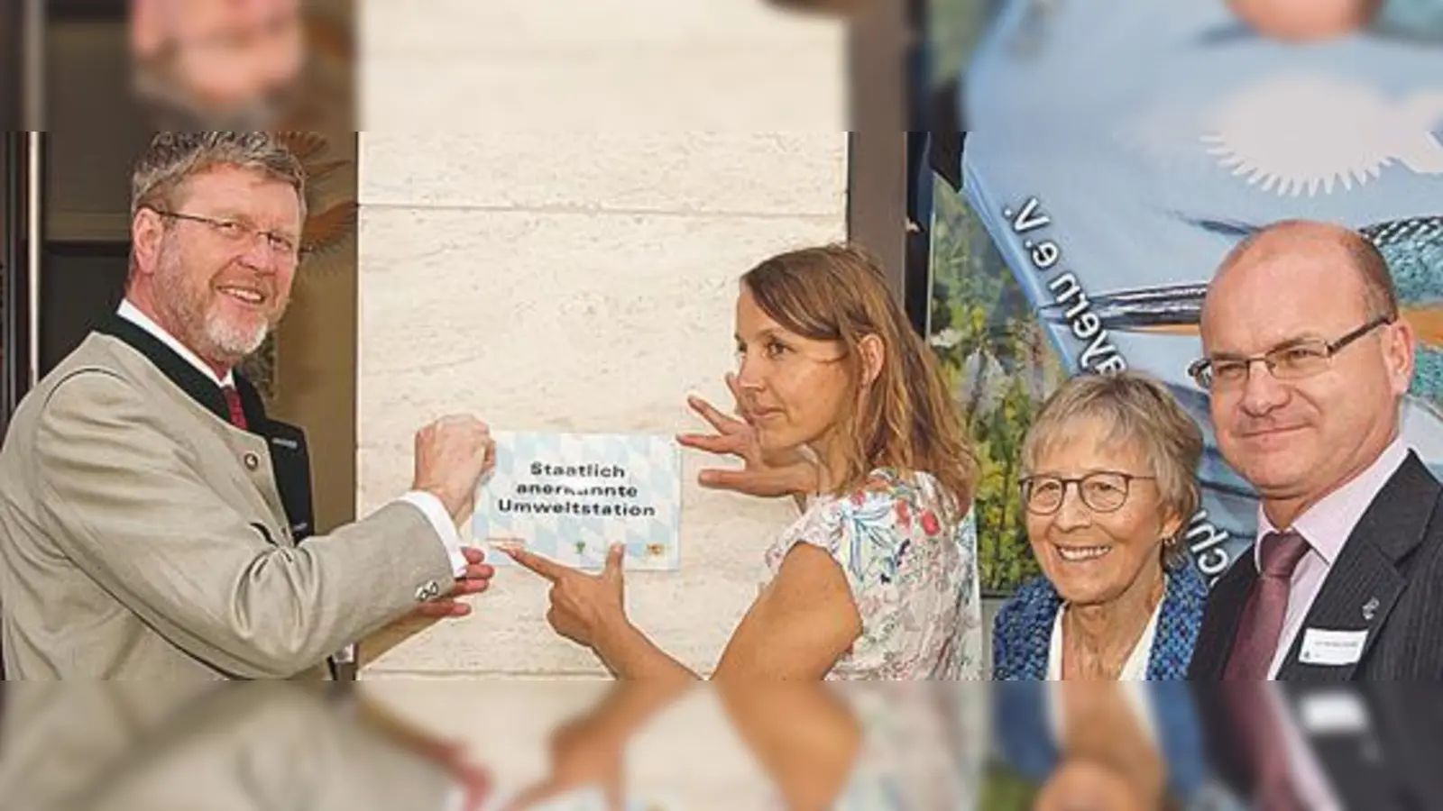 Der LBV freut sich über die Anerkennung als Umweltstation durch Staatsminister Dr. Marcel Huber. 	 (Foto: Stmuv)