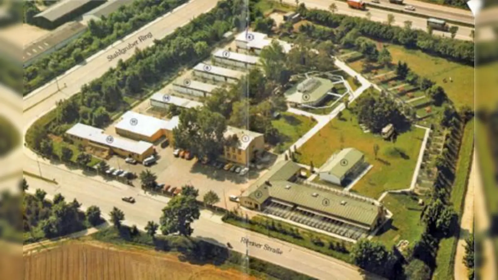 Das Tierheim (hier ein Luftbild von 1984): seit 60 Jahren die Rettungsinsel für herrenlose Tiere aus München und dem Umland.	 (Foto: Tierschutzverein)