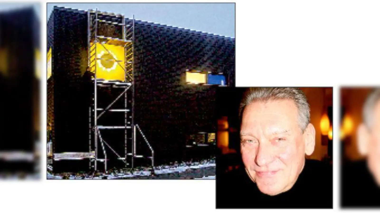 Das Heimkehrerlicht an der Fassade des Kinderhauses Lichtblick stammt von Künstler Andreas Horlitz (r.). 	 (Fotos: Privat/ws)