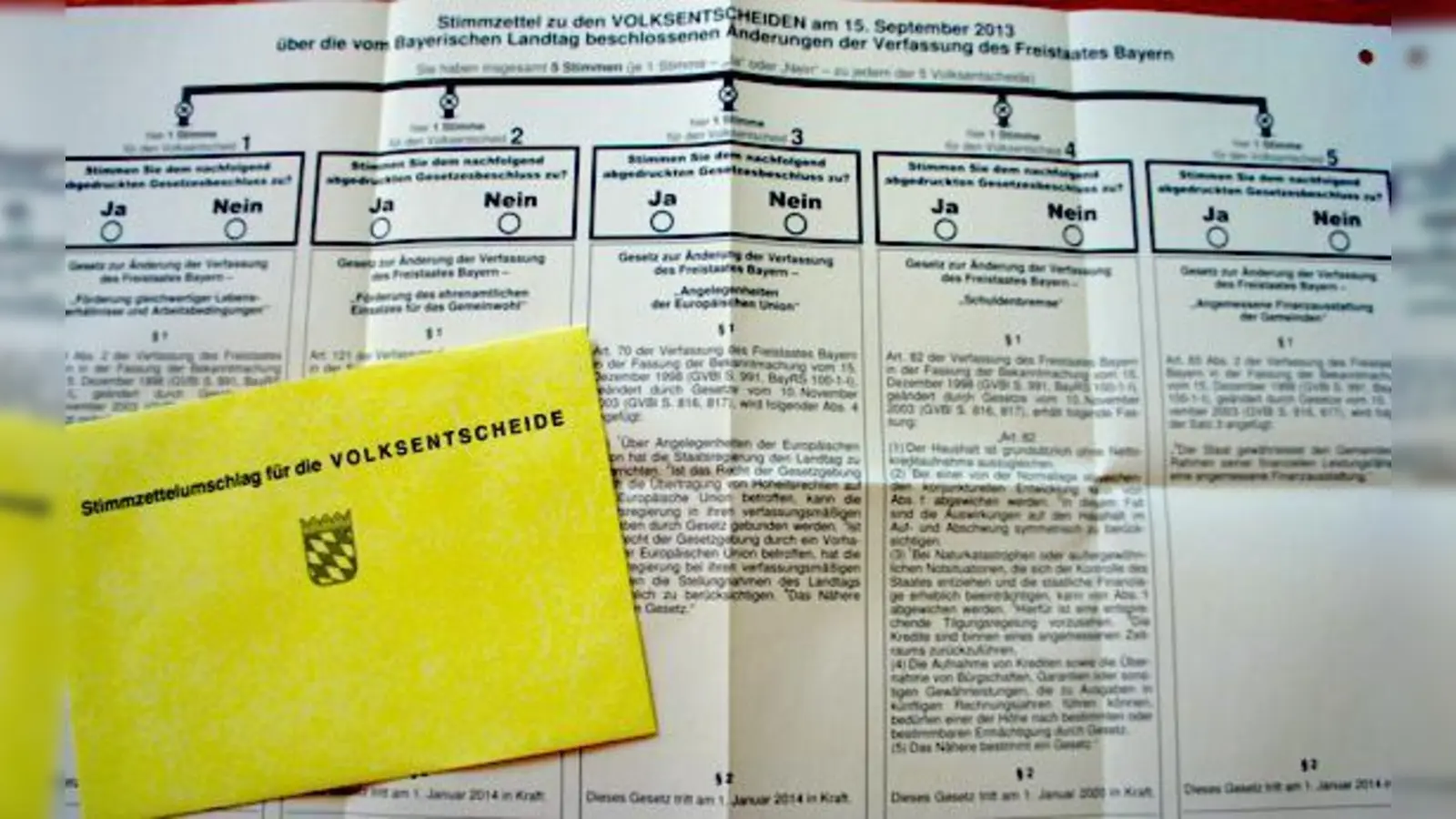 Gleich neun Kreuze dürfen die Wähler bei der Landtagswahl diesen Sonntag machen, darunter fünf auf dem Stimmzettel zu den Volksentscheiden.	 (Foto: ms)