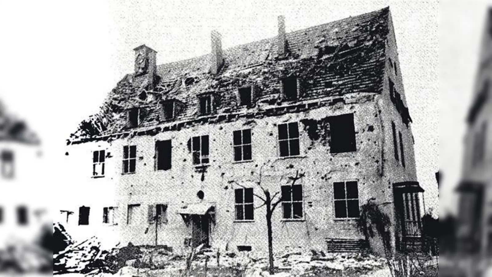 Die Grundschule in Grünwald war nach einem Flugangriff völlig zerstört. Zeitzeugen erzählen am 20. Oktober 	 (Foto: VA)