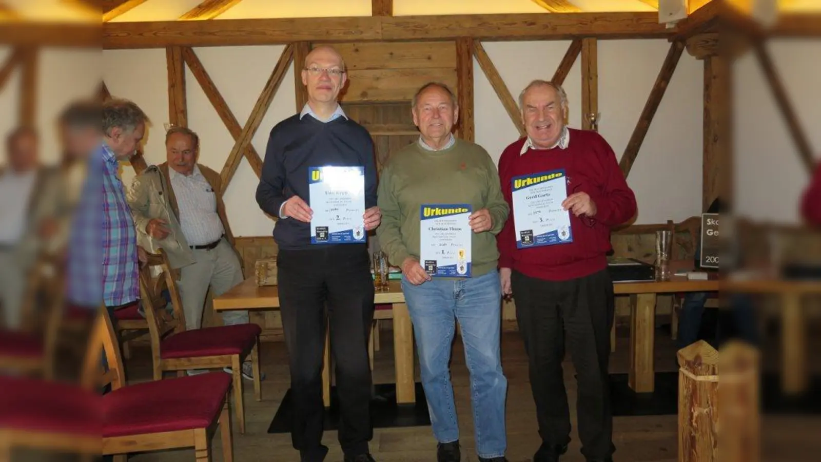 Die besten Einzelspieler des Wettbewerbs (v.l.): Udo Kapp, Christian Thun und Gerd Gartz. (Foto: pi)