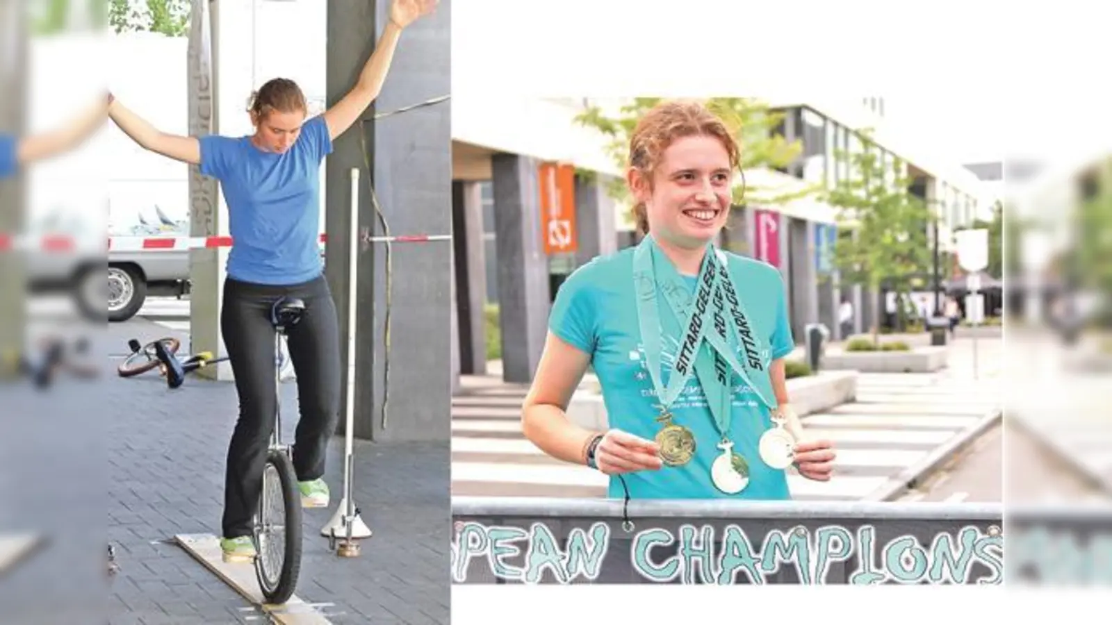 Drei Goldmedaillen holte sich Ana Schrödinger bei der Europameisterschaft im Einradsport. (Fotos: privat)