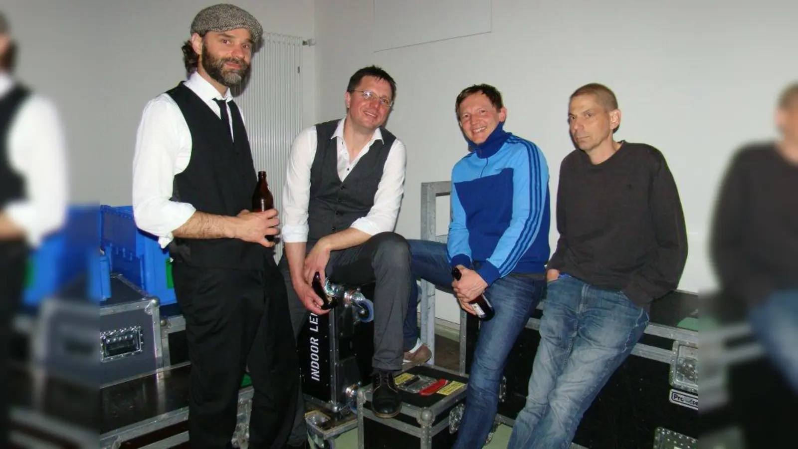 Die Lokalmatadore der Aubinger Band „Dunghill” bei einer Pause beim Band-Contest im Ubo 9. (Foto: pst)