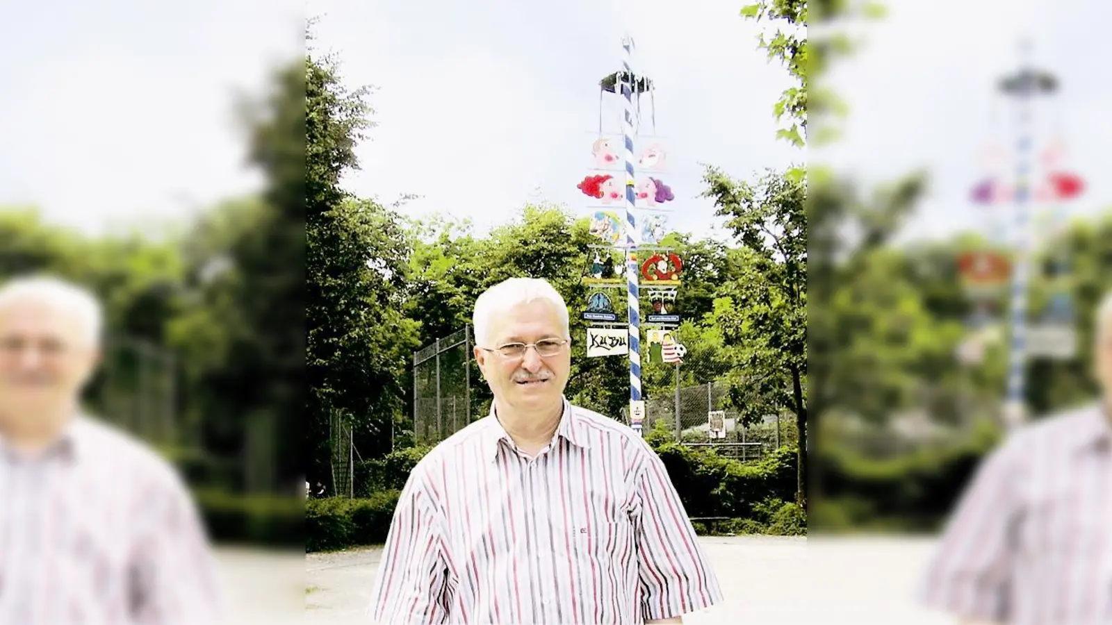 Theo Kempf vor dem Integrationsmaibaum am Karl-Heinrich-Ulrich-Platz. Als neuer Seniorenbeirat will er sich auch für die Belange älterer Schwuler und Lesben einsetzen.	 (Foto: js)