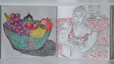 Der Schwerpunkt der Ausstellung liegt bei den Skizzenbüchern, die die Schüler/innen parallel zum Unterricht angelegt haben.  (Foto: privat)