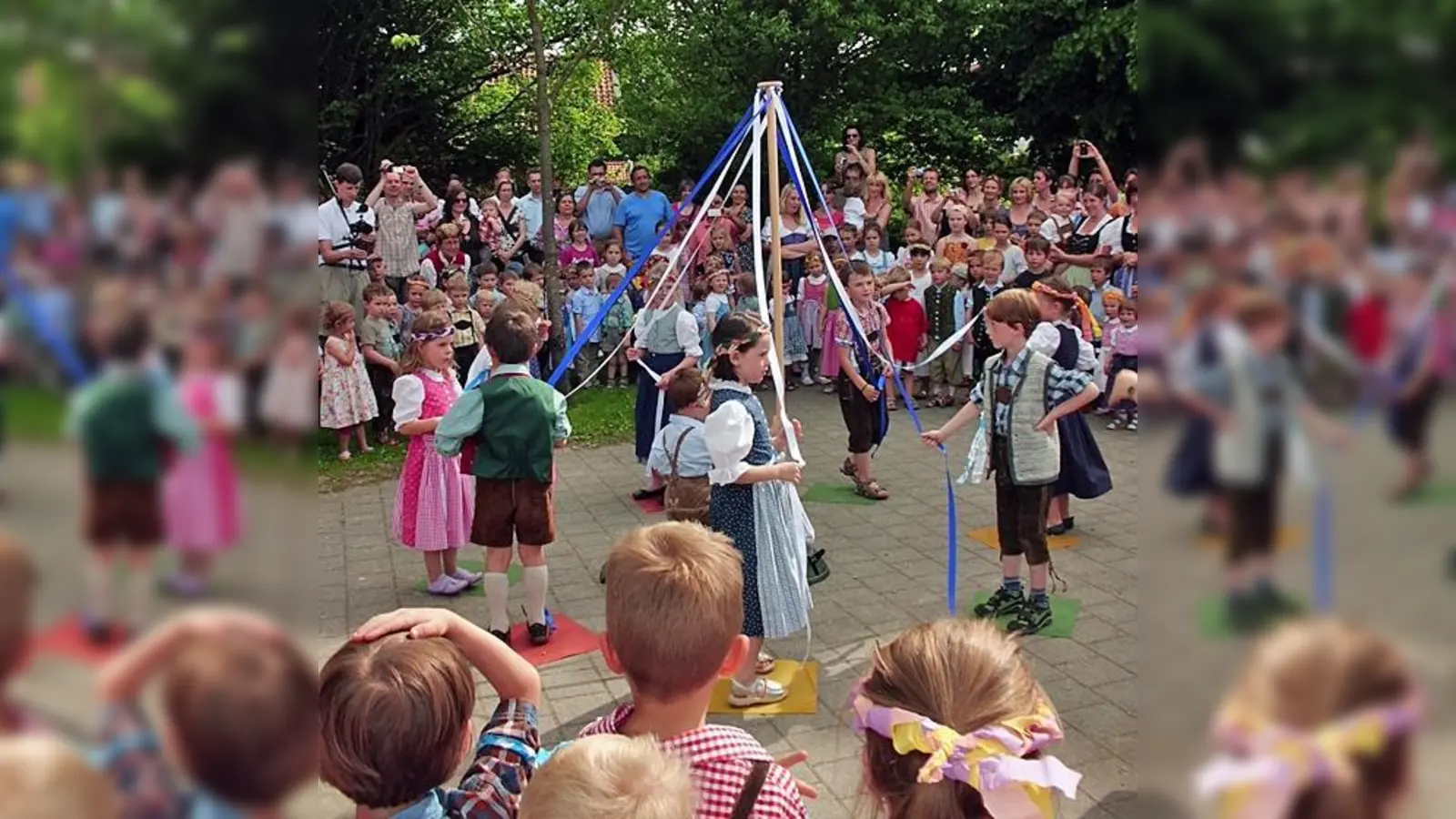 Bei tollem Wetter wurde in der Kita »Am Kraxelbaum« das Maifest begangen. 	 (Foto: Kita)