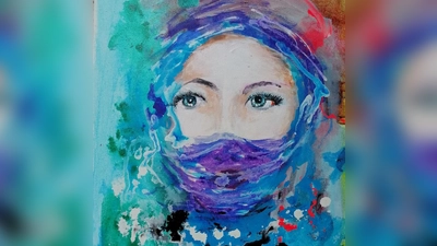 Der Künstler Shahab Nadery zeigt Rathaus Neukeferloh seine Werke. (Bild: Shahab Nadery)