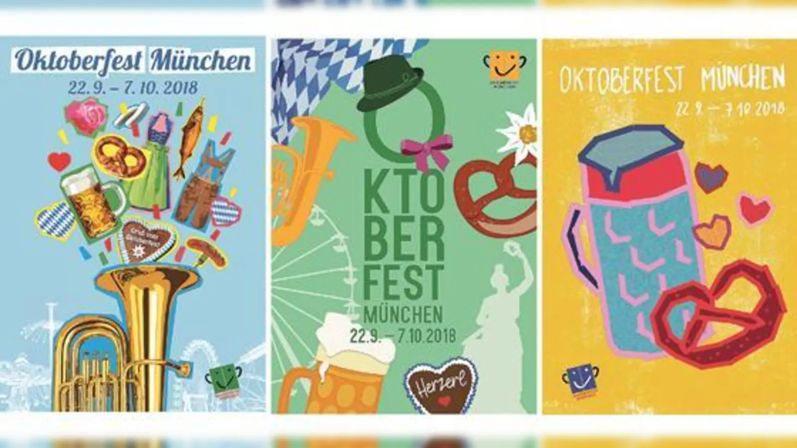 Drei der 61 zur Wahl stehenden Motive. Um keinen Entwurf zu bevorzugen oder zu benachteiligen, hat allein der Zufall über unsere kleine Auswahl entschieden.	 (Foto: RAW München)