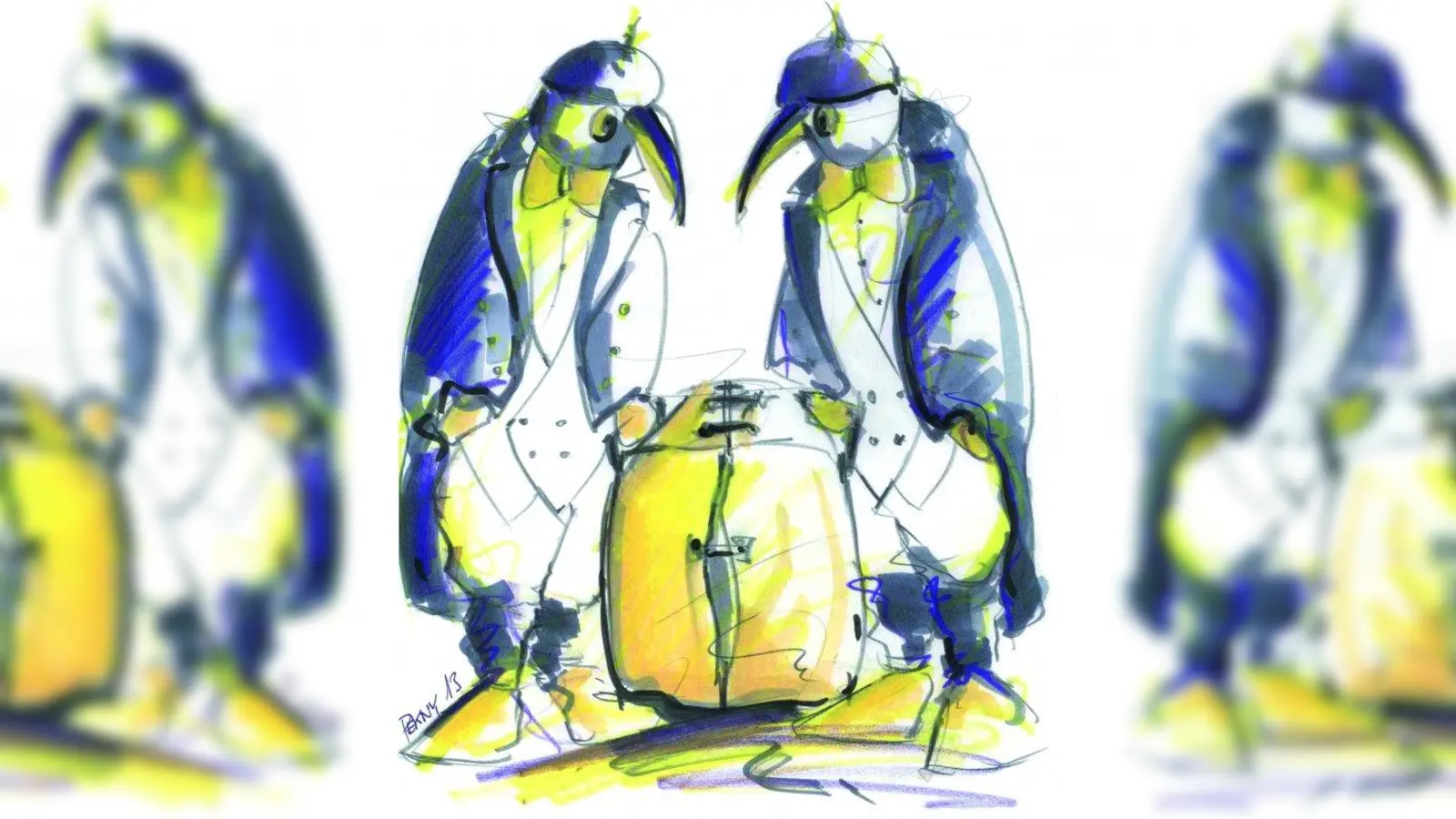 Die einfallsreichen Pinguine schmuggeln ihren Freund in einem Koffer auf die Arche Noah. (Foto: Thomas Pekny)