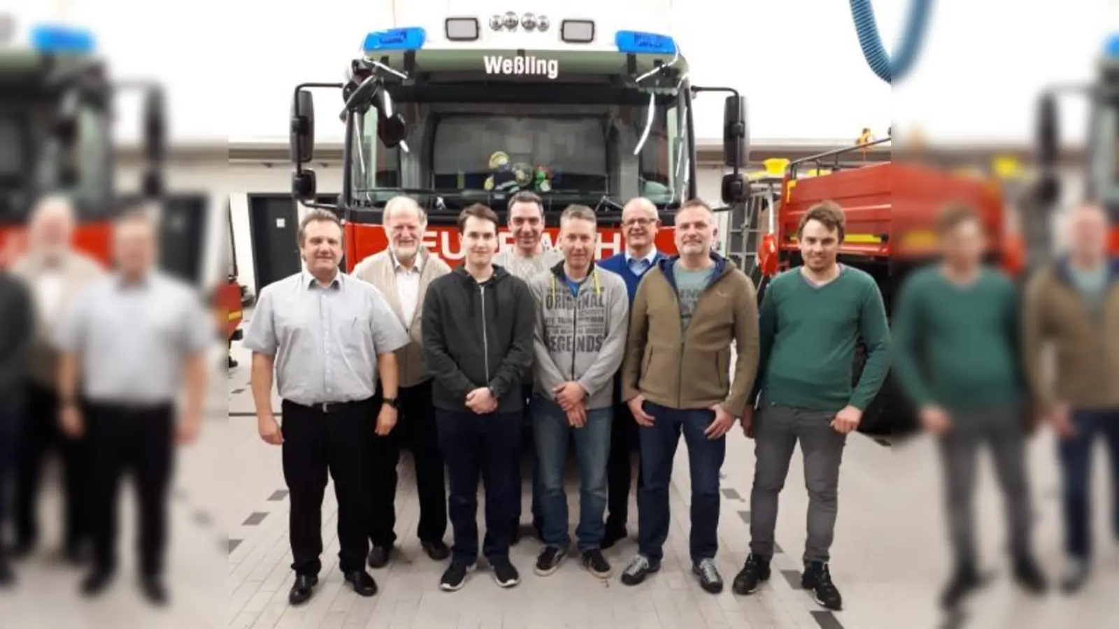 Auf dem Bild von links: Peter Bauch, Michael Muther, Michael Steininger, Michael Polednik, Andreas Hohberg, Michael Schütz, Korbinian Puchner und Florian Marquardt. (Foto: FFW Weßling)