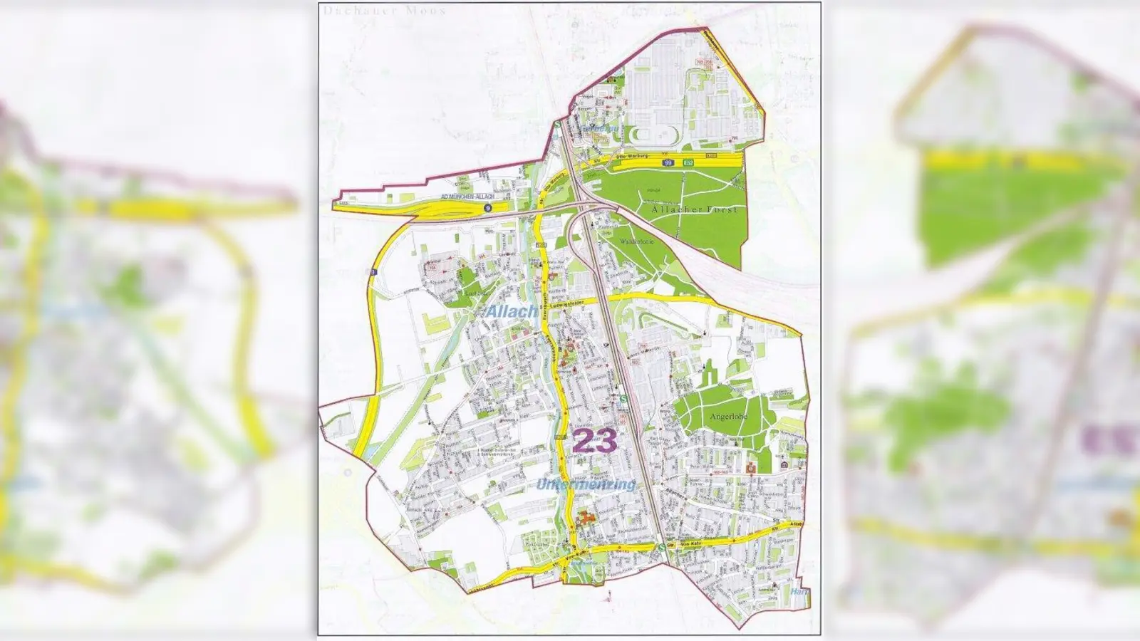 Foto: Straßenkarte, bearbeitet von Walter Demmel