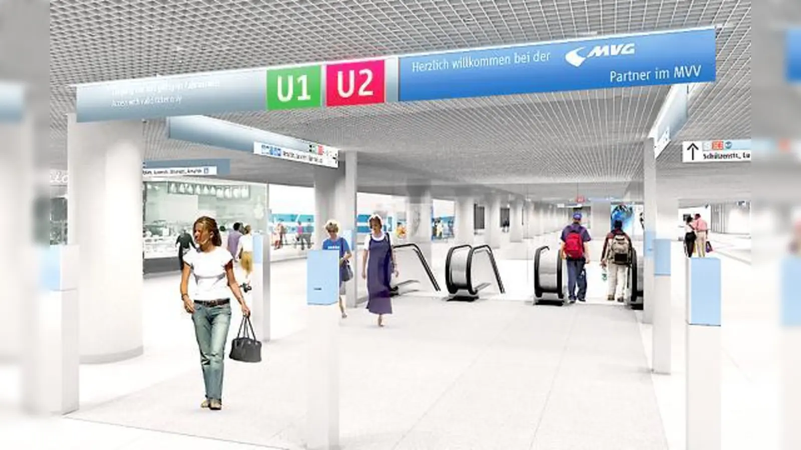 Geräumiger soll das U-Bahn-Zwischengeschoss am Hauptbahnhof werden.  	 (Foto: Auer+Weber+Assoziierte)