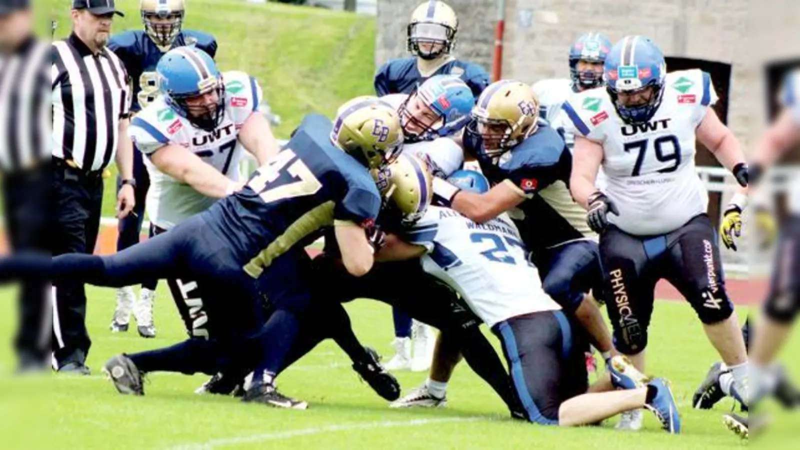 Nach einem missglückten Start konnten die Bulls das Spiel in Kempten noch zu ihren Gunsten wenden.	 (Foto: Verein)