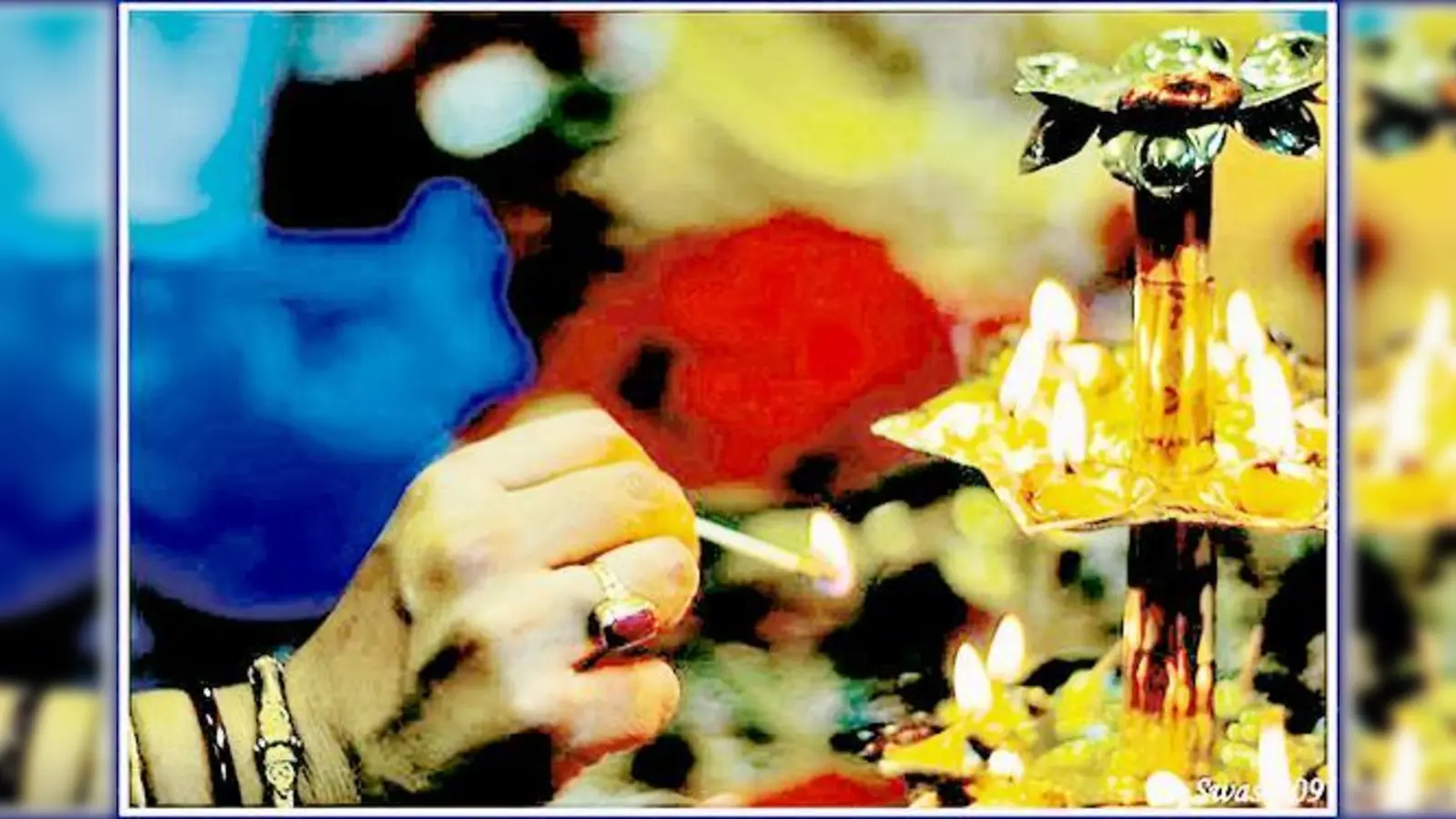 Entzünden der Kerzen im »Hari Om Temple« in Waldtrudering.  (Foto: Dr. Swasti Raychaudhuri)