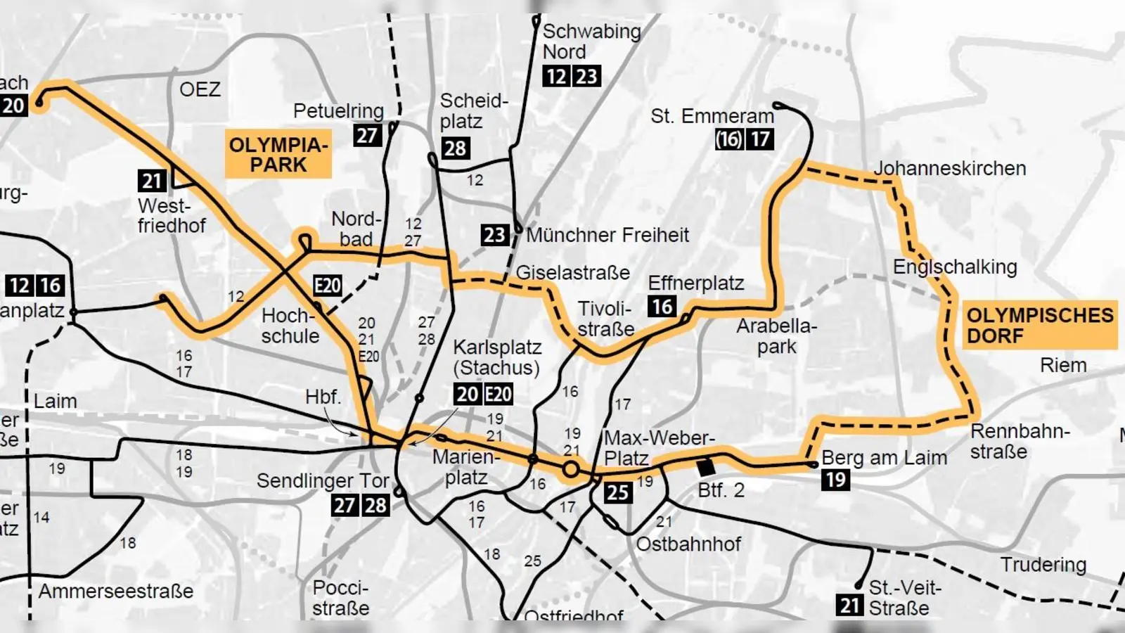 Eine „Olympia-Tram” könnte eine attraktive Erschließung der Wettkampfstätten und des Olympischen Dorfes sein, meint der Arbeitskreises Attraktiver Nahverkehr. (Foto: Maximilian Doerrbecker)