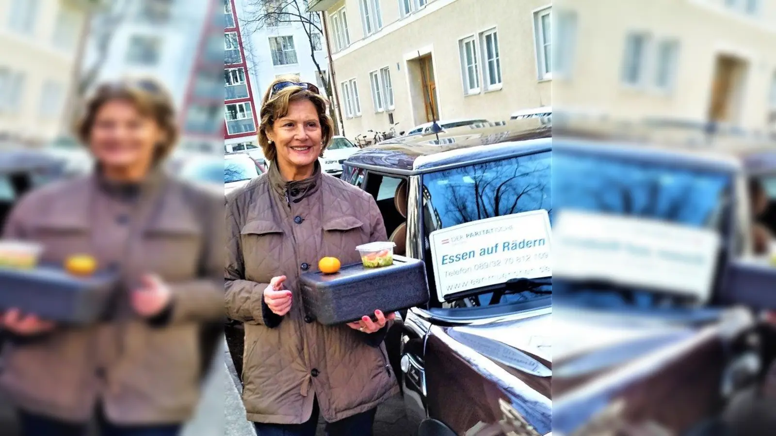Heute sind die Mahlzeiten hygienisch verpackt und werden von freundlichen Ehrenamtlichen zu den jeweiligen Adressaten gebracht. (Foto: GAWC München)