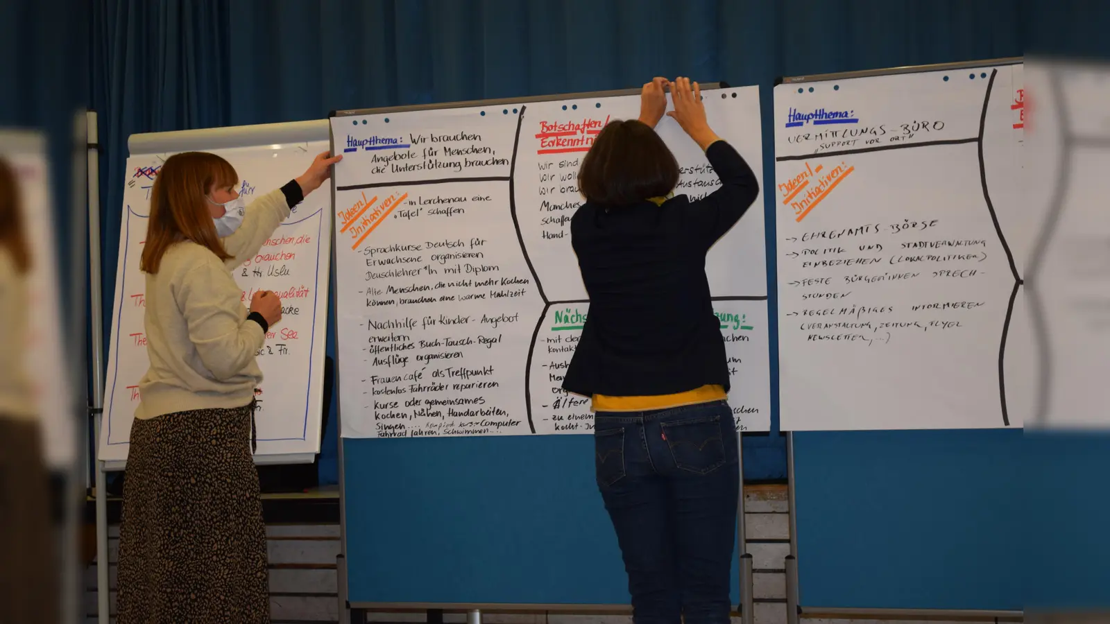 Die Workshop-Teilnehmenden haben viele Ideen und konkrete Umsetzungsideen zusammengetragen, mit denen sie die Aktivierung ihres Viertels selbst in die Hand nehmen wollen. (Foto: dh)