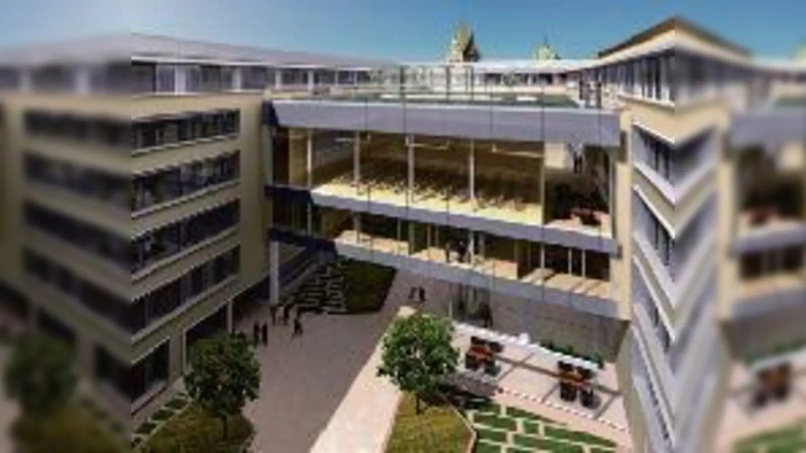 So freundlich wie auf diesem Bild soll der Innenhof des »Lehel Carrés« 2009 aussehen. Bis es so weit ist, wird noch viel Baulärm entstehen.	    (Foto: hreb)