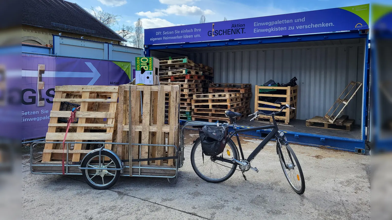 Der Upcycling-Container am Großmarktgelände. (Foto: Kommunalreferat)