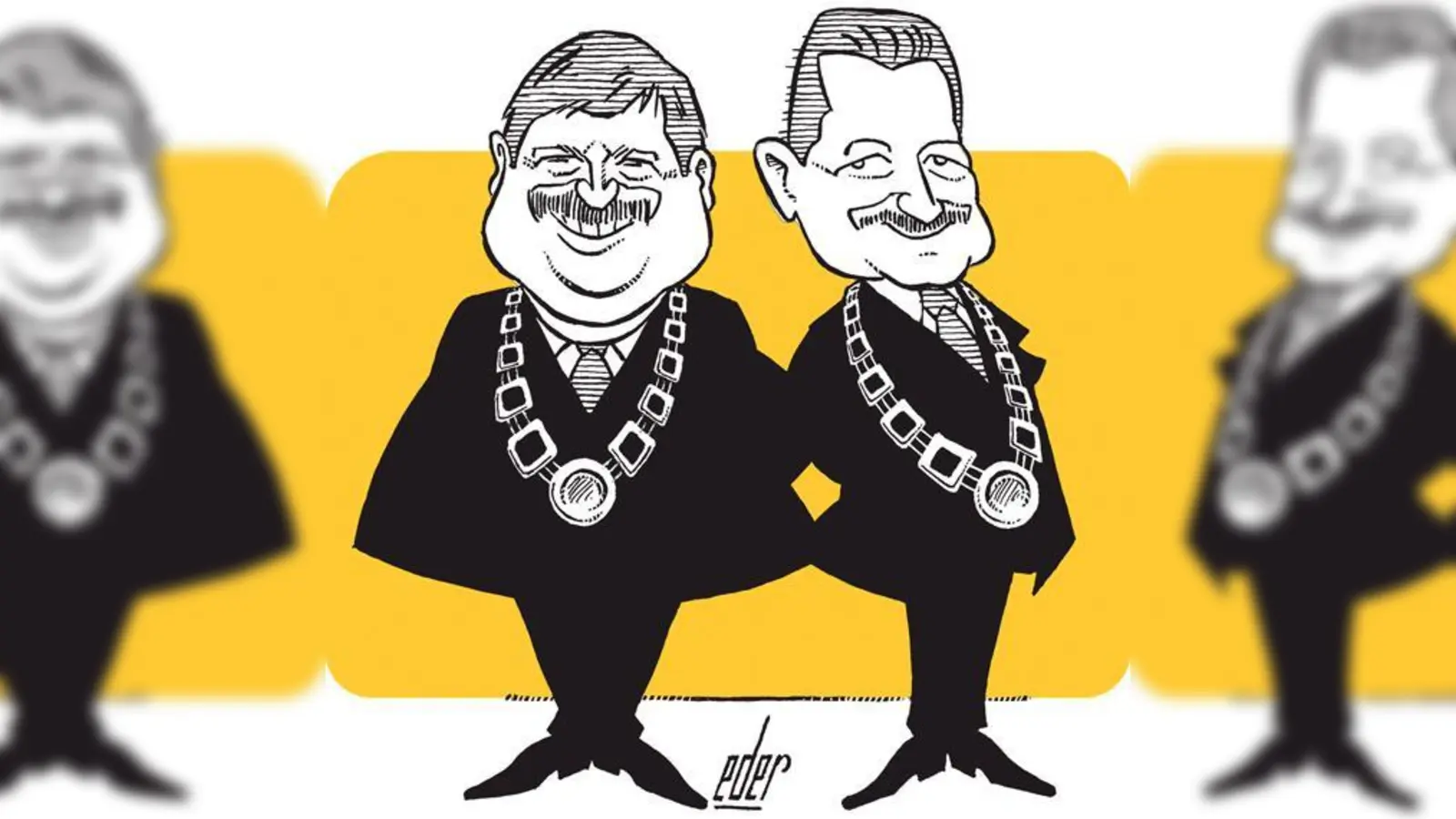 Franz Eder wird im Rahmen der Ausstellung das Gesamtwerk an Bürgermeister Klaus Korneder als Schenkung an die Gemeinde übergeben. 	 (Foto: Franz Eder)