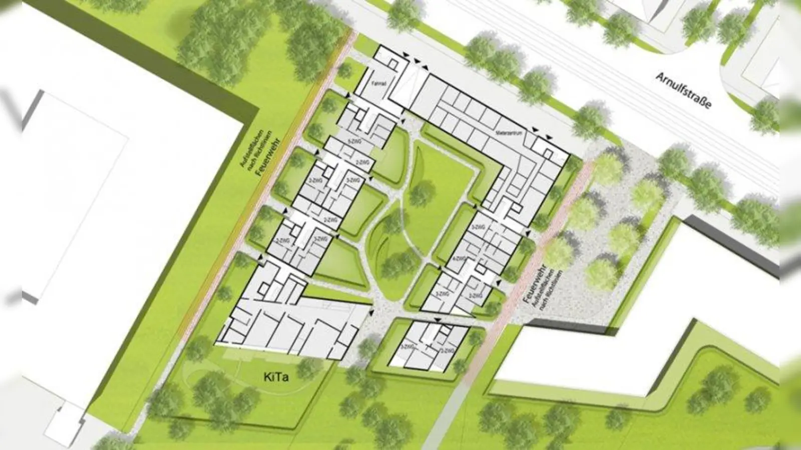 Der Lageplan des Bauprojekts (Foto: wgp Architekten und Stadtplaner.)