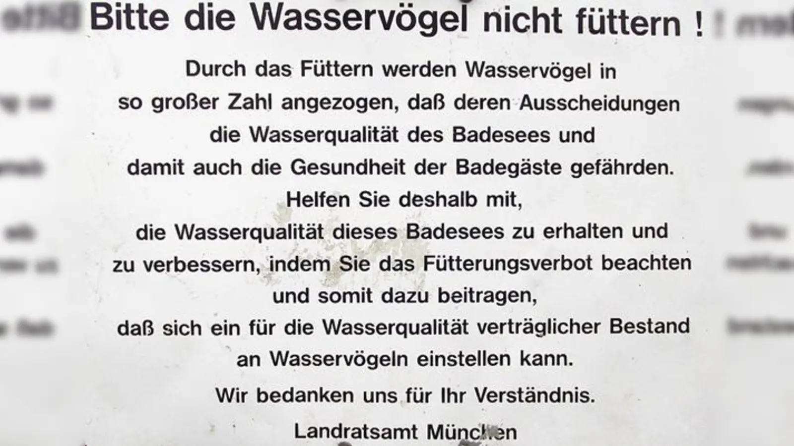 Füttern verboten: Das Landratsamt München droht mit Bußgeldern.  (Foto: Landratsamt München)