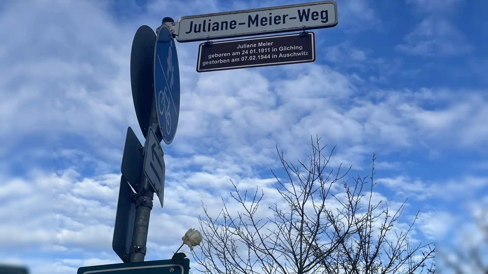 Jedes Jahr legt Martin Pilgram eine weiße Rose zum Jahrestag an den Juliane-Meier-Weg. (Foto: pst)