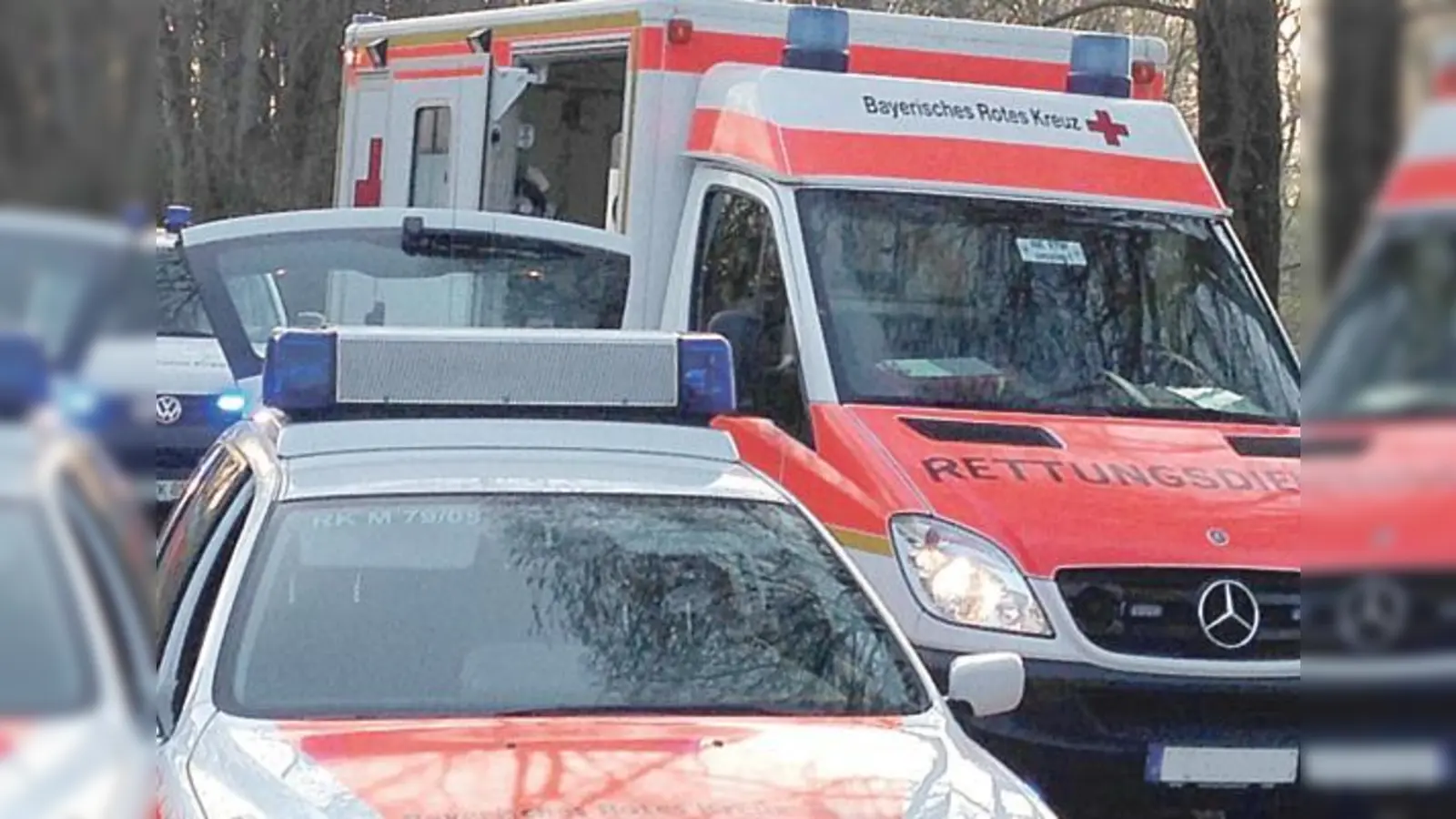 Das Bayerische Rote Kreuz (BRK) Ismaning war mit dem Helfer vor Ort im Einsatz.  (Foto: Josef Bachinger, BRK)