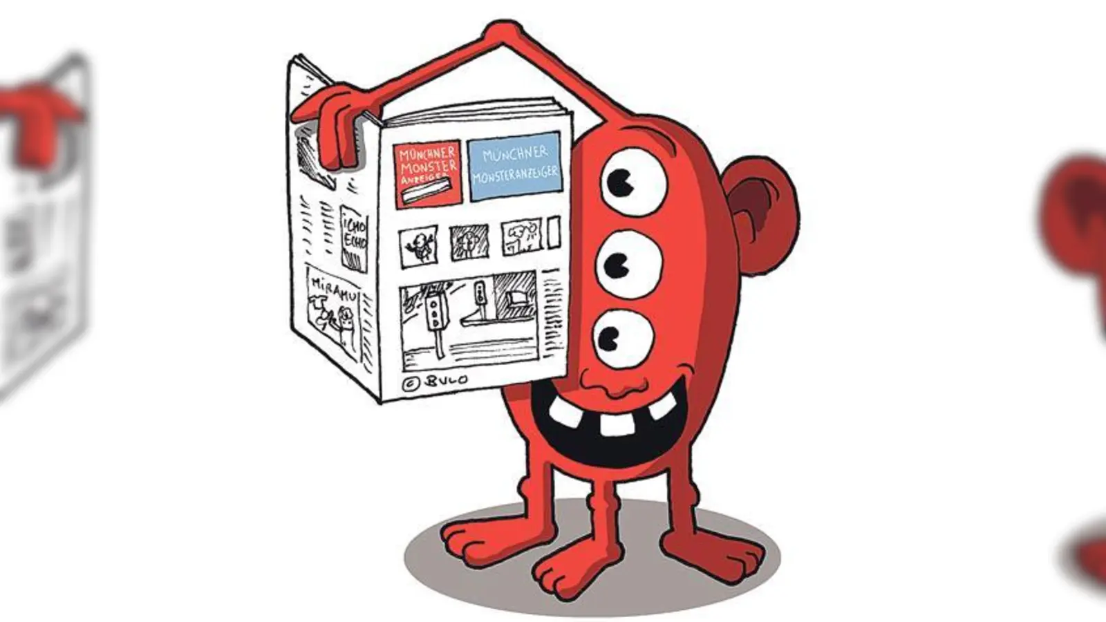 Ein Ampelmonster liest den »Münchner Monsteranzeiger«: Diese Zeichnung hat der Karikaturist Bulo exklusiv für die Münchner Wochenanzeiger angefertigt.	 (Foto: Bulo)