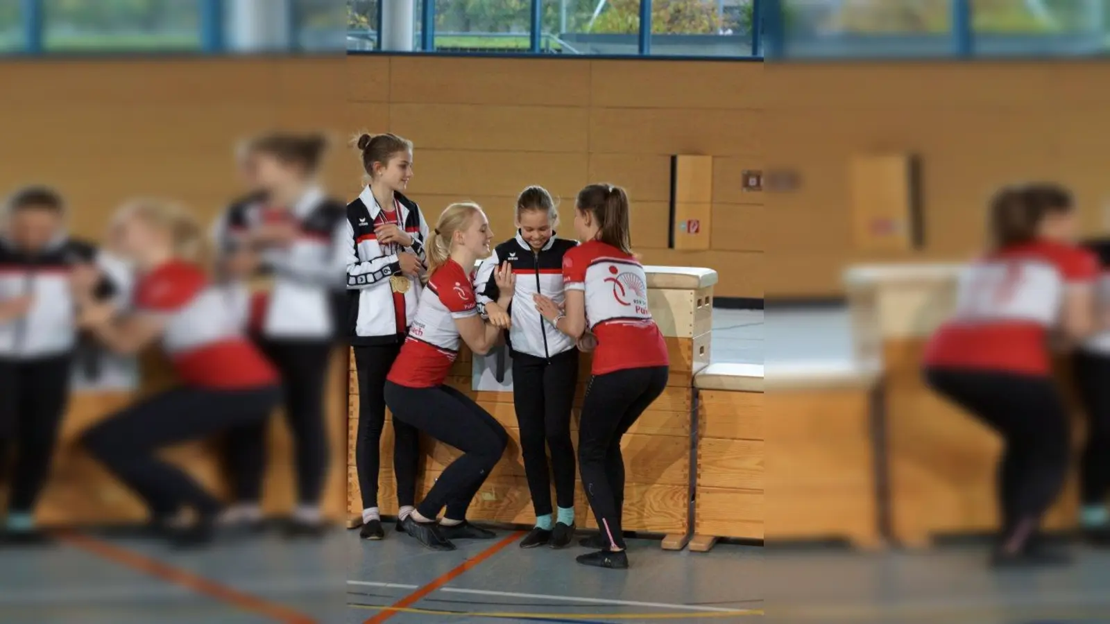 Maritu Mäder, Vereinsmeisterin 2017, wird von ihren Sportkolleginnen auf das Siegerpodest gehoben. (Foto: RSV)