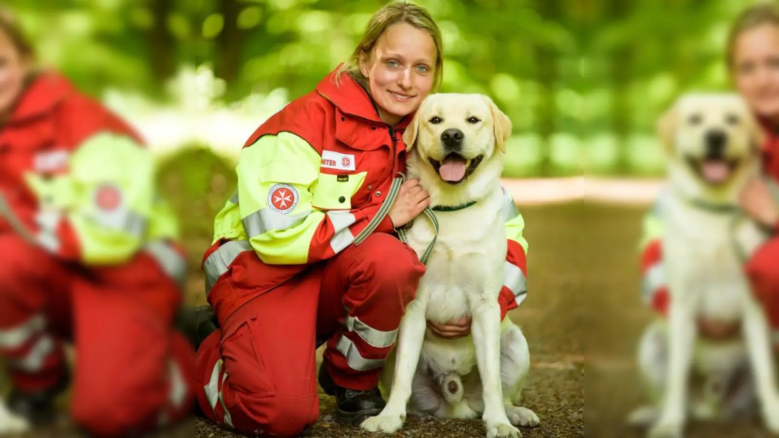 Labrador Jasper und sein Frauchen Jenny Holzschuh von den Johannitern aus München gehen künftig als geprüftes Rettungshundeteam in den Einsatz.	 (Foto: Saskia Rosebrock)