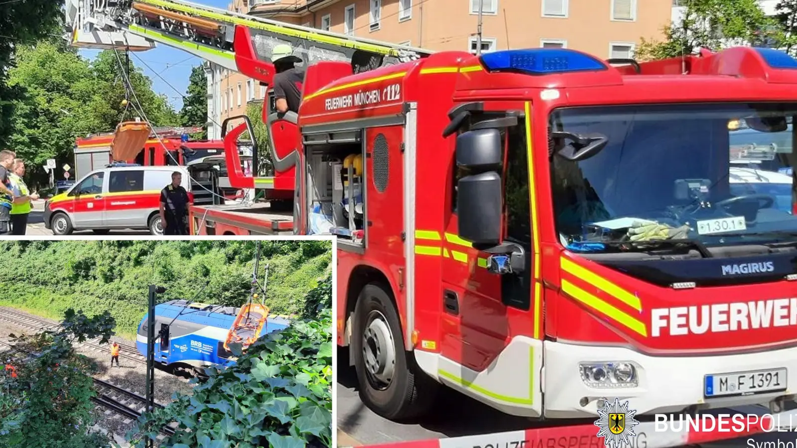 Die Berufsfeuerwehr München sowie die Bundespolizei waren im Einsatz, um einen Mann aus den Gleisen am Nockherberg zu retten. (Symbolbild: Bundespolizei)