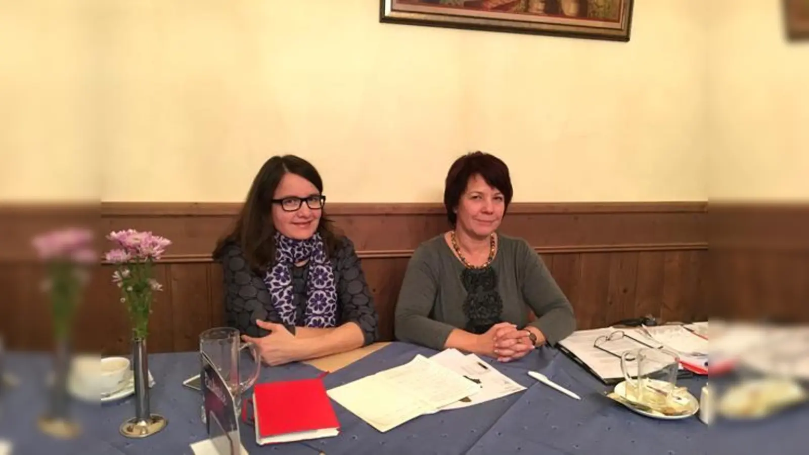 Diana Stachowitz, MdL, mit Kathrin Abele, Stadträtin und Vorsitzende des SPD-Ortsvereins Neuhausen Nymphenburg.	 (Foto: Diana Stachowitz)