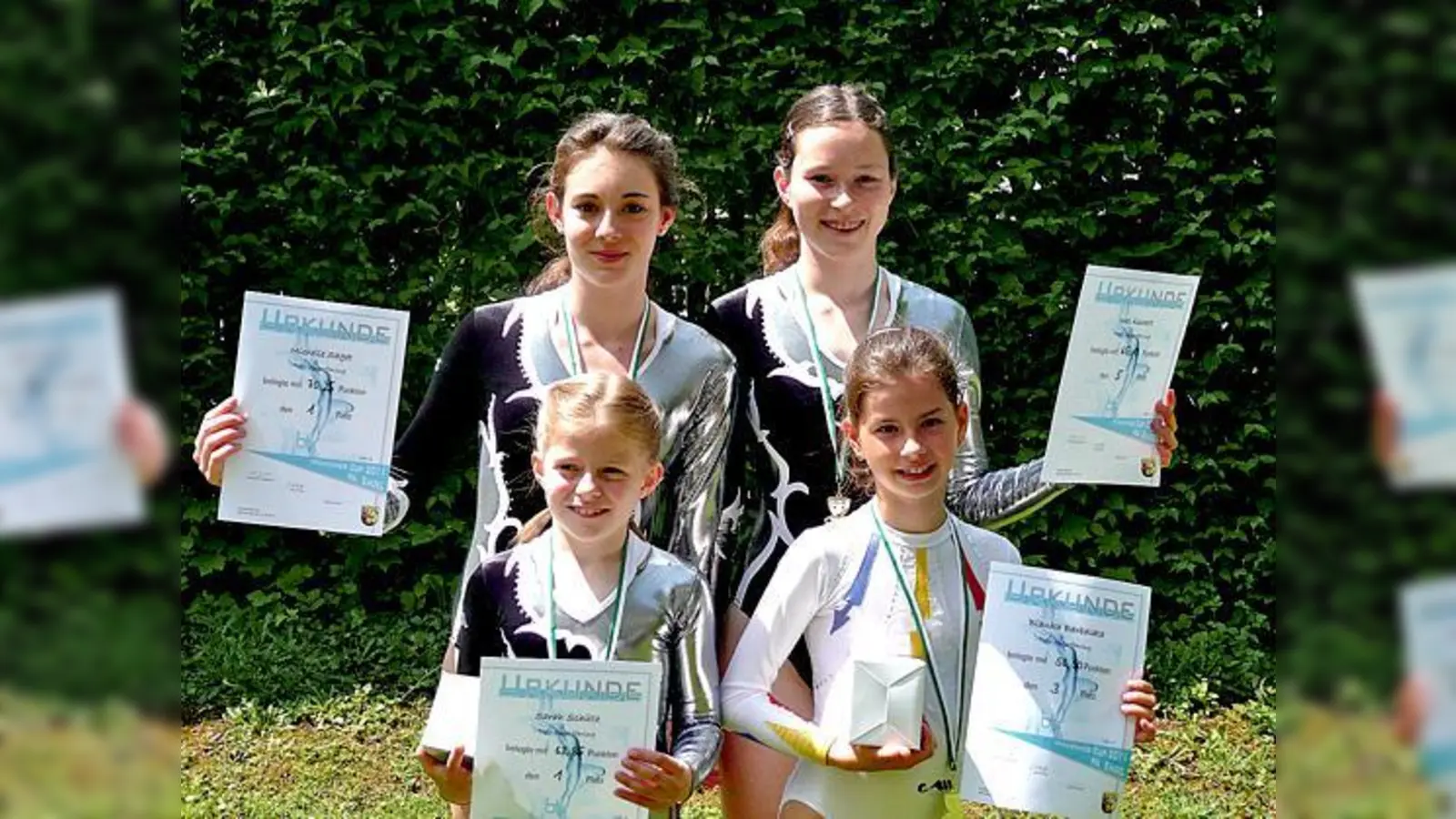 Die erfolgreichen Unterföhringerinnen Michelle Saget, Ines Kunert, Sarah Schütz und Bianka Barbalata (von links). 		 (Foto: Privat)