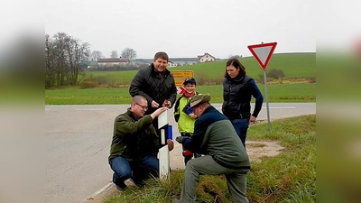 Blaue Wildreflektoren an der Kreisstraße ED 25 montiert (Foto: red)